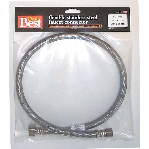 All-Source 3/8 In. C X 1/2 In. F X 30 In. L Stainless Steel Faucet Connector 496-005DIB - main